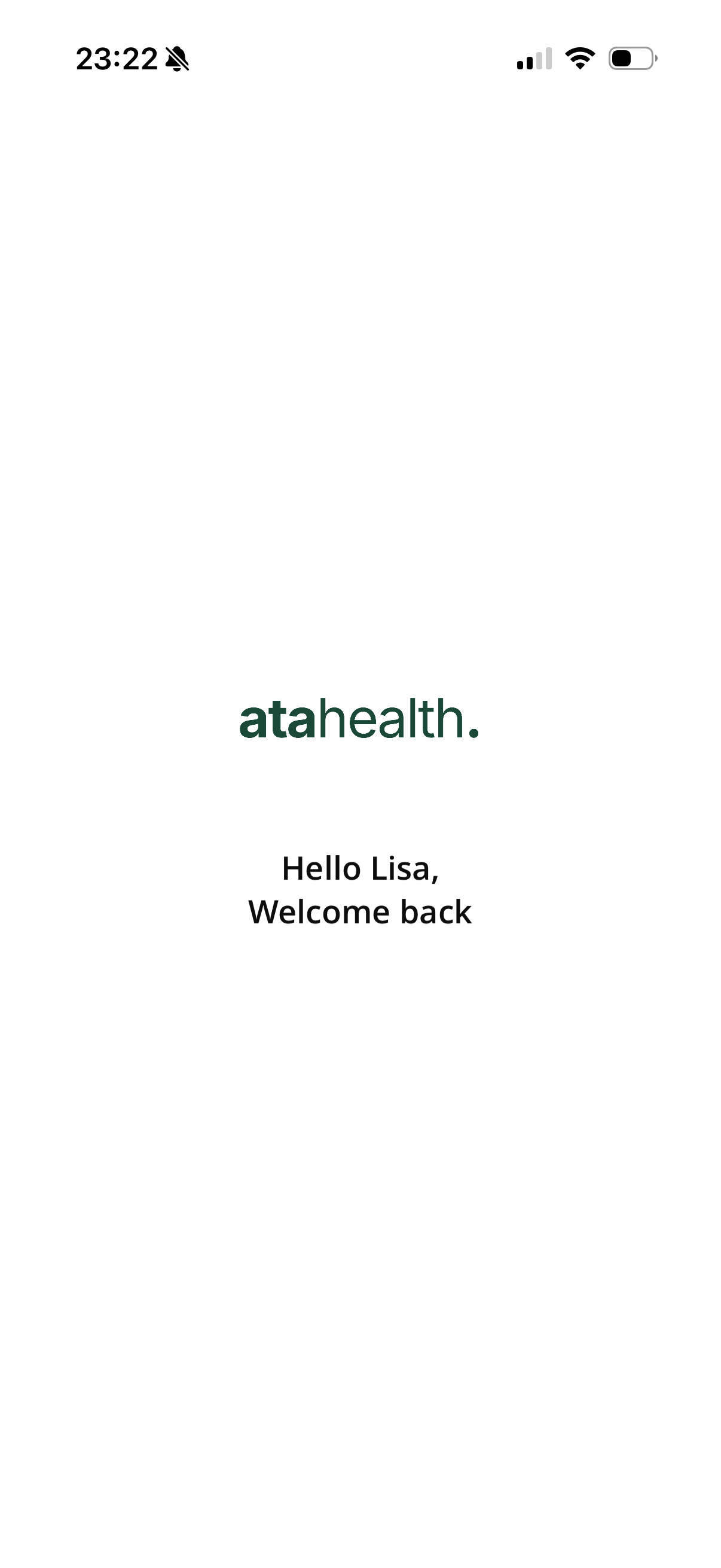 AtaHealth app welcome screen